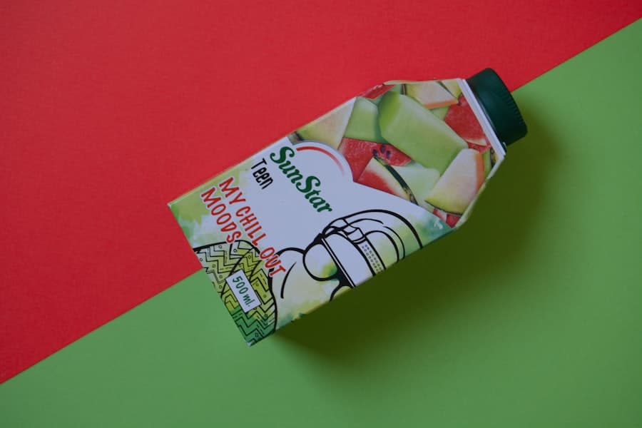 Photo Tomato juice bottle